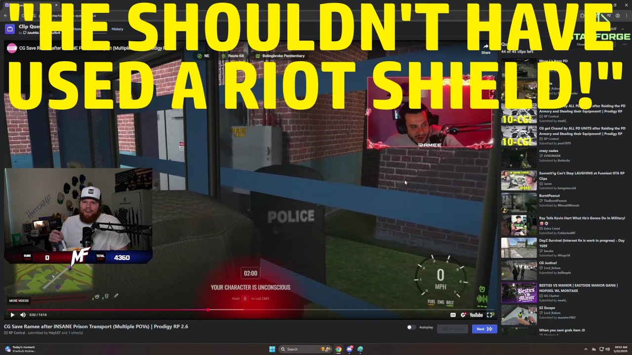 Hutch Reacts to PD Sending 30+ Units after CG, Bustin getting Arrested, Prison Transport & More