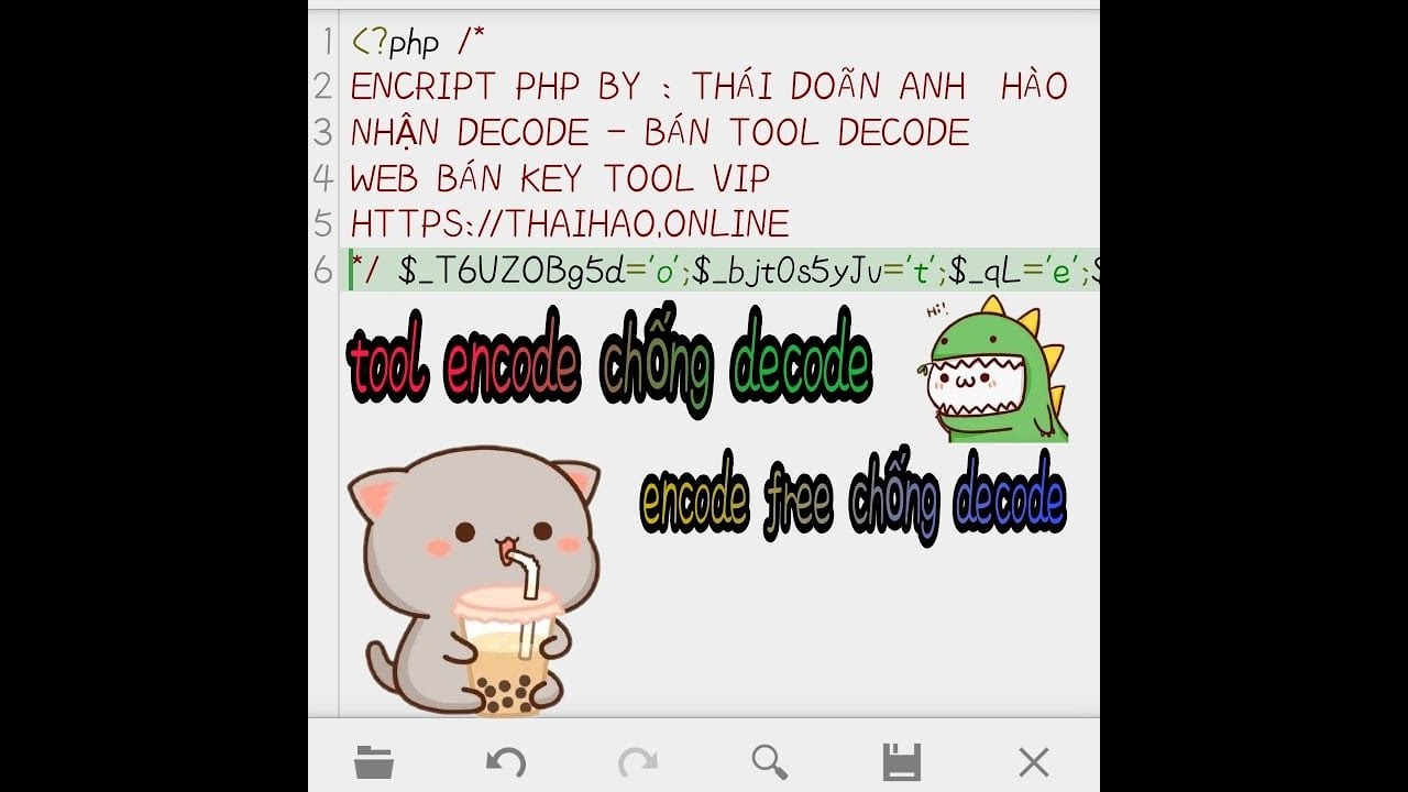 Tool Encode Chống Decode | Thái Hào | PHP ENCODE| - YouTube