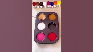Guess the name of new colours.creating new colours from brown white and red. #colormixing #asmr