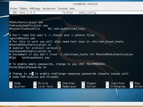 Configurer le ssh sur Kali Linux