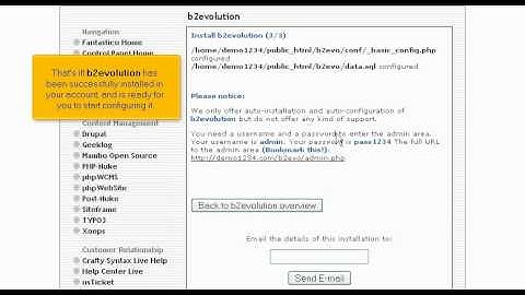 Installing B2Evolution in your web hosting