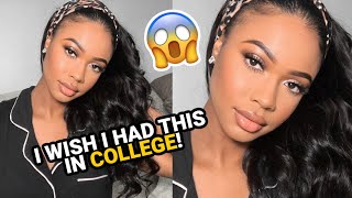 I told myself I&#39;d never get a headband wig BUT SIS!! 5 MINUTE LAZY GIRL HAIR TUTORIAL | Youth Beauty