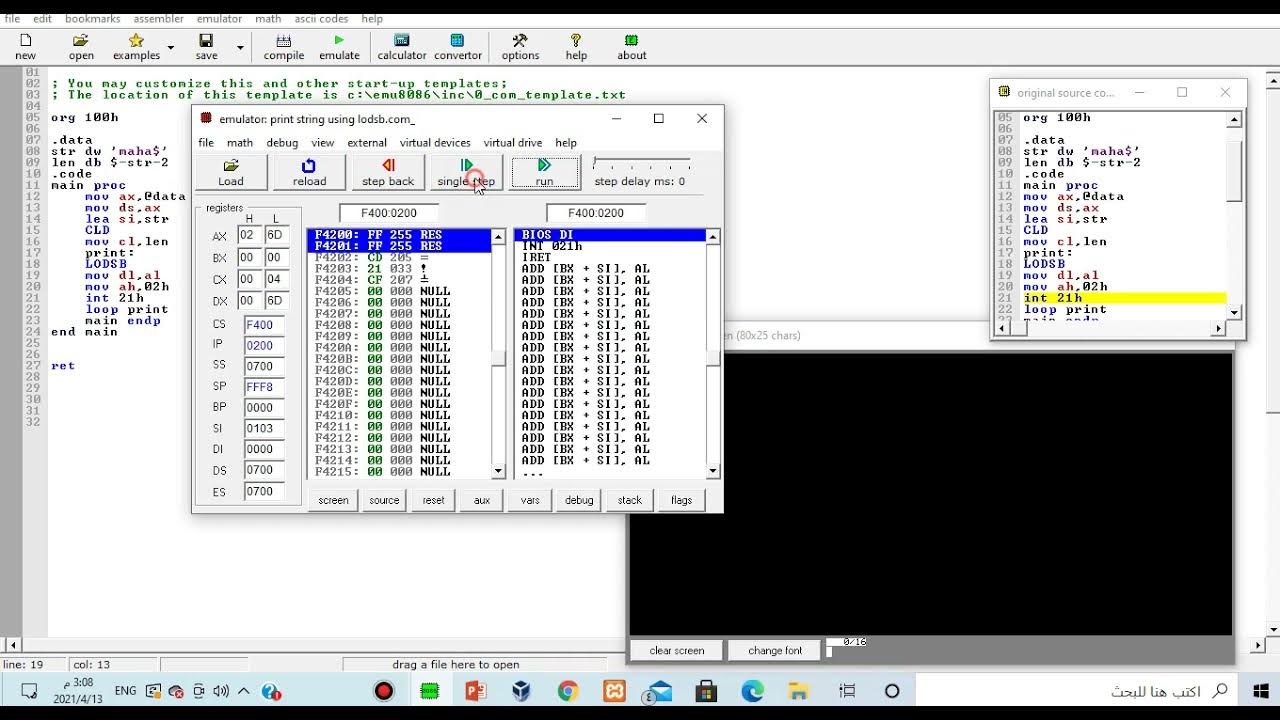 String Manipulation Instructions in assembly language LODSB,LODSW