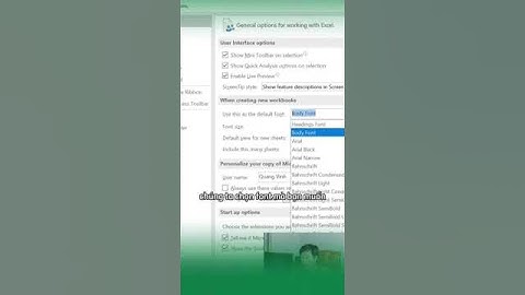 Hướng dẫn cài font chữ mặc định trên excel Tin Học Thầy Vinh #shorts
