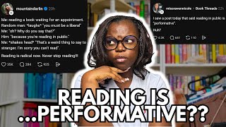 reading in public is performative now?? book threads discussions on literacy crisis continue...