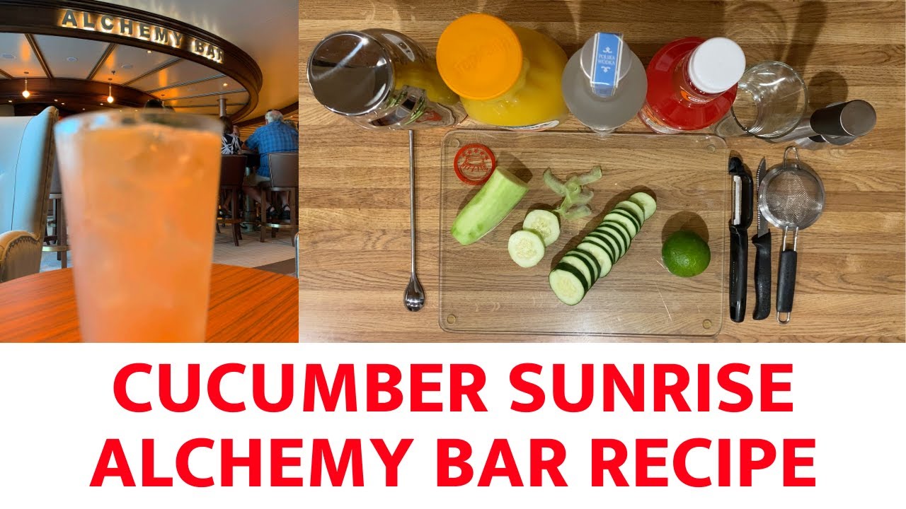 How to Make a Cucumber Sunrise Carnival Cruise Line Alchemy Bar
