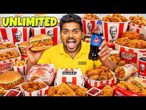 KFC Full Menu Eating (10000 Calories Challenge) 🔥🔥 Telugu Experiments
