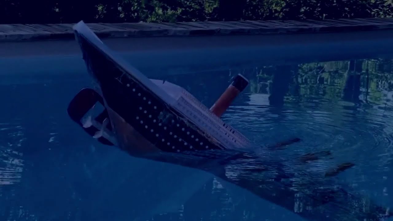 Titanic paper model, sinking swimming pool, breaking and visiting the wreck  - YouTube