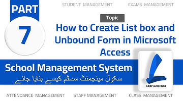 School Management System in Urdu/Hindi | Part-7 | List Box & Unbound Form