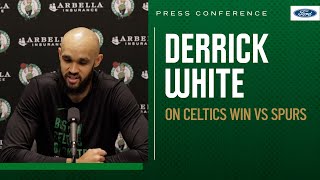 PRESS CONFERENCE: Derrick White on win vs. Spurs, All-Star chants