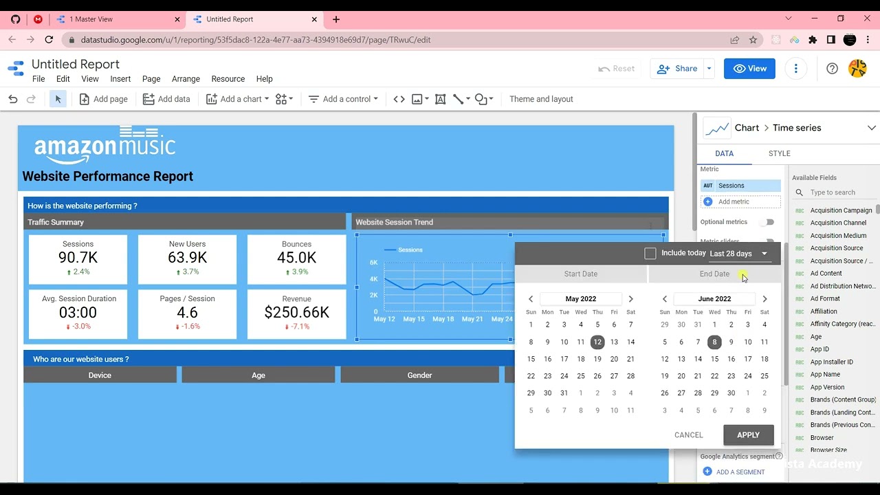Google Data Studio - جلسه نهم