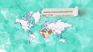 OPEC 3D Map | ORGANIZATION OF PETROLEUM EXPORTING COUNTRIES | Gabon Flag | 3D world Map of OPEC