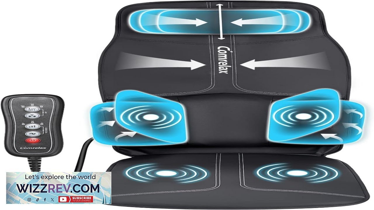 SLOTHMORE Vibration Back Massager with Adjustable Neck Pillow Massage Chair Pad