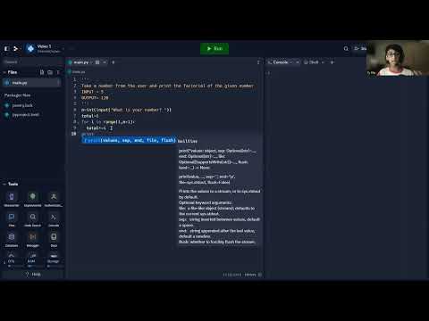 Factorial Project in Python using loops