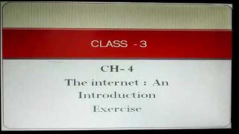 Class 3 Computer Chapter 4 The Internet