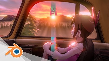 LOFI SUNSET SCENE - BLENDER 2.9 Animation Loop | TUTORIAL | Fast Timelapse | SAYONBIZ