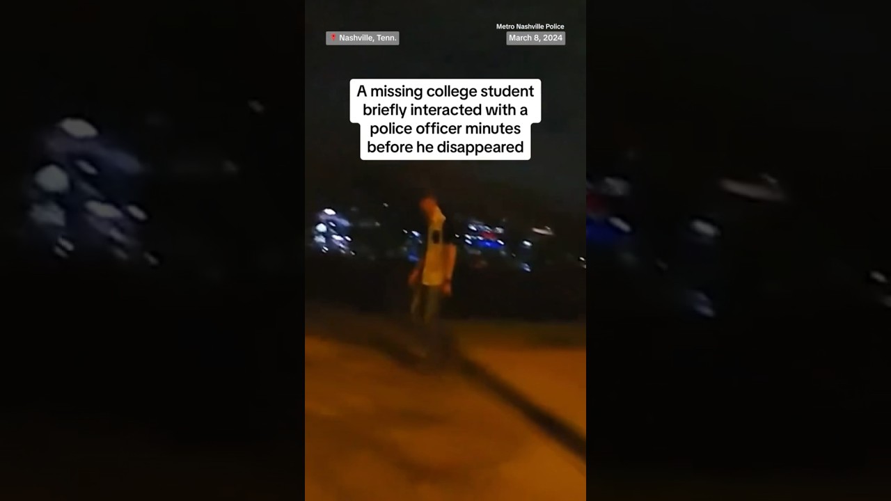 Footage of missing college student interacting with police