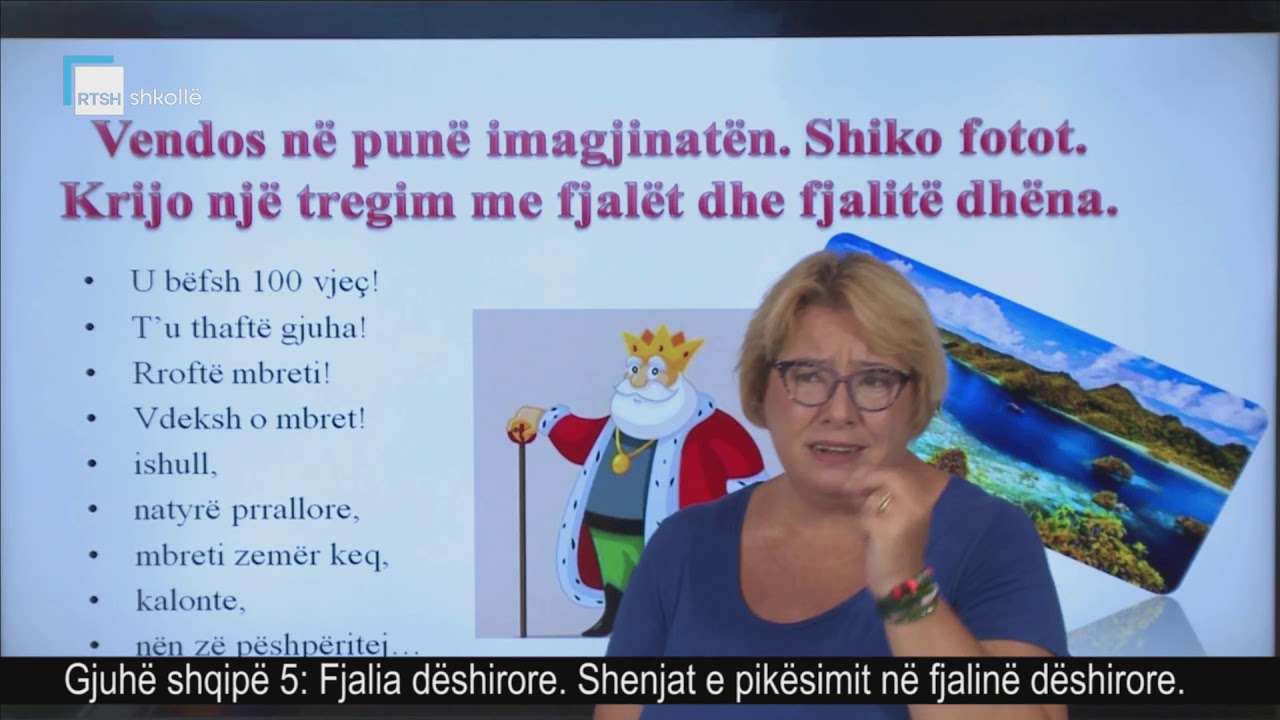 Gjuhë shqipë 5 - Fjalia dëshirore. Shenjat e pikësimit në fjalinë dëshirore.