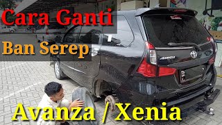 Cara mengganti ban cadangan | menurunkan | mendongkrak | membuka ban serep Avanza | Xenia