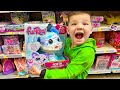 Buying any toy you want at real toy store toy shopping at walmart with caleb and mommy