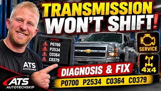 Transmission Won’t Shift! P0700 P2534 6L80 Service 4x4 light C0364 C0379.