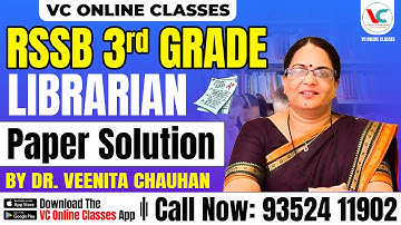 RSSB 3rd Grade Librarian Paper Solution 2025 || By Dr Veenita Chauhan || Watch Now ||