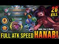 Savage  maniac 26 kills hanabi full attack speed build  build top 1 global hanabi  mlbb