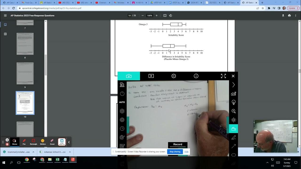 2023 AP Statistics FRQ 4 YouTube
