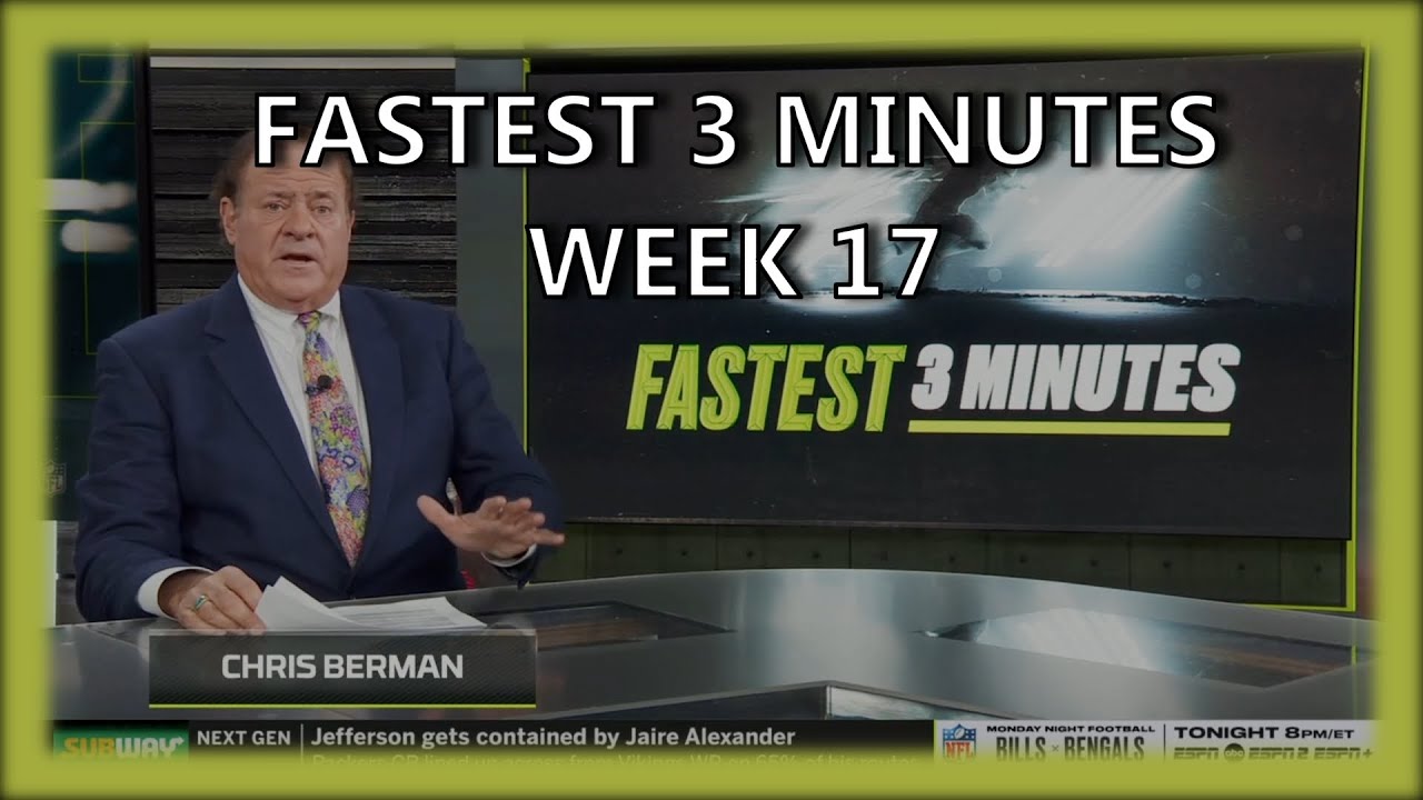 Chris Berman Fastest 3 Minutes ESPN MNF 2022 Week 17 BENGALS vs