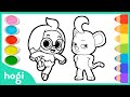 Coloring Pinkfong! Hogi and Billy | Fun &amp; Easy | Pinkfong Drawing Coloring for Kids