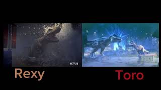 Juric World Camp Cretaceous Hidden Adventure Final Battle Comparison