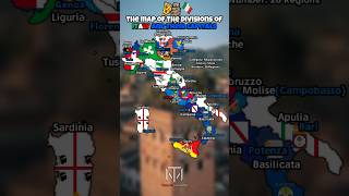 The map of the divisions of Italy and their capitals