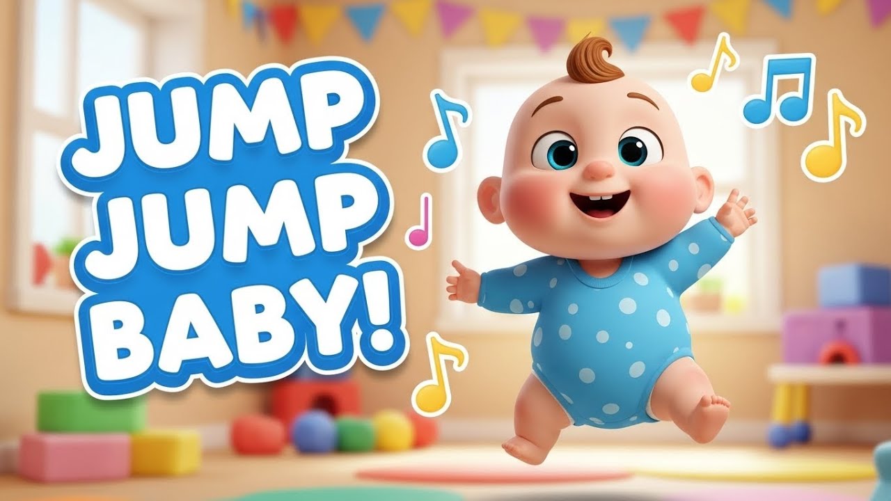 Jump Jump Baby Song 🦘🎵 | Fun Action Rhyme for Toddlers | Baby Giggles TV