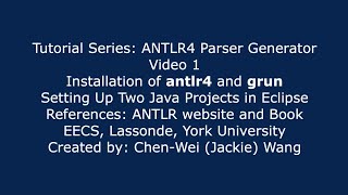 EECS4302 ANTLR4 Parser Generator Tutorial: Part 1