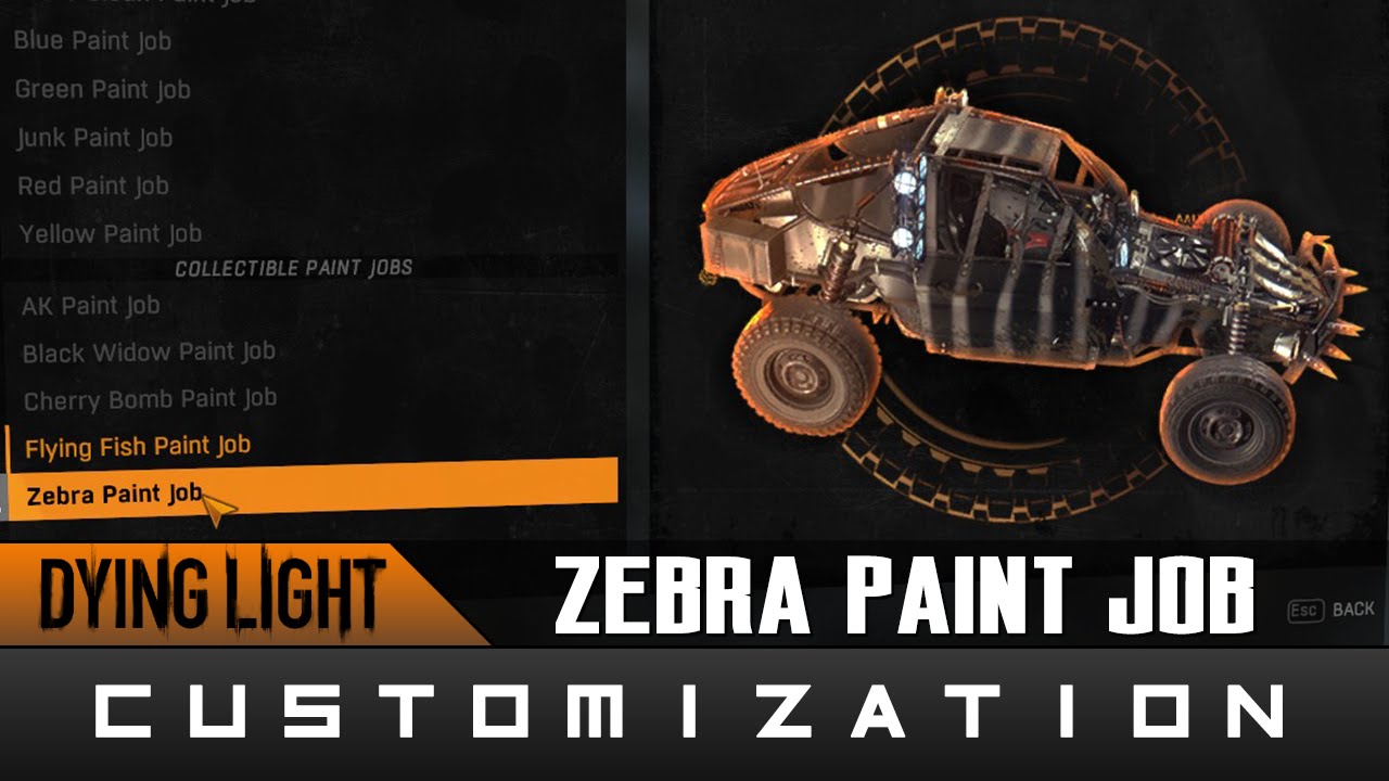 Dying Light The Following Zebra Paint Job Location Guide YouTube