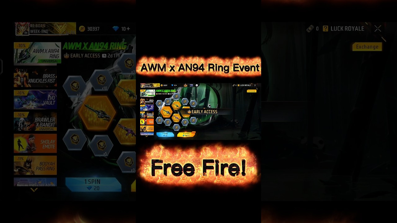 "Free Fire AWM and AN94 Ring Arrived! 🔥