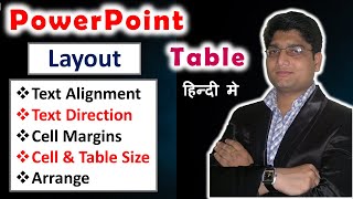 PowerPoint Table का 🔥 Text Alignment & Direction 🔥 Cell Margins 🔥 Cell & Table Size