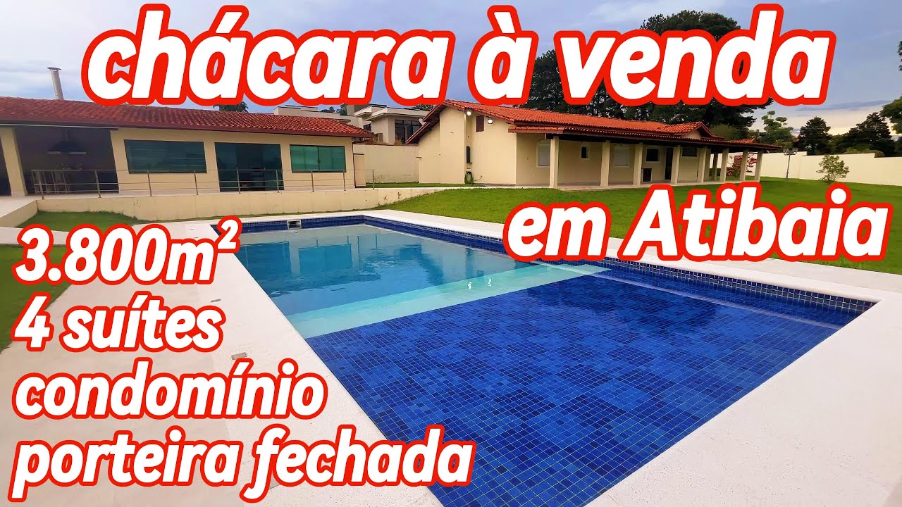 CHÁCARA À VENDA EM ATIBAIA 3.800 M² 4 SUÍTES CONDOMÍNIO PORTEIRA FECHADA A 50 MINUTOS DE SP - 143