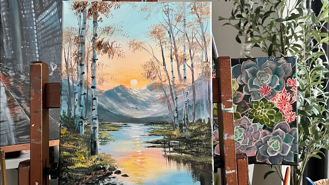 Sanjana's Brushstrokes 🖌️ is live! Acrylic Sunset Painting