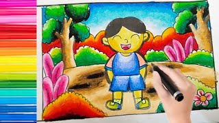 Mewarnai Menggunakan Krayon untuk anak||How to drawing crayon pastels for kids and childrens