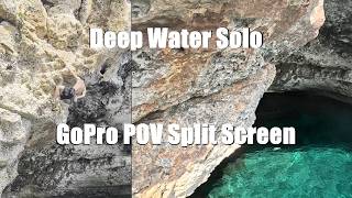Deep Water Soloing Metrosexual at Cala Varques Mallorca | GoPro PoV Split Screen🌊🧗