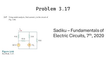 Problem 3.17 - Fundamental of Electric Circuits (Sadiku 2020) 7th Ed - Nodal Analysis