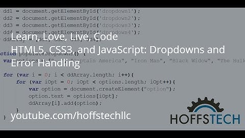 LEARN LOVE LIVE CODE - HTML5, CSS3 and JavaScript: Dropdowns and Error Handling