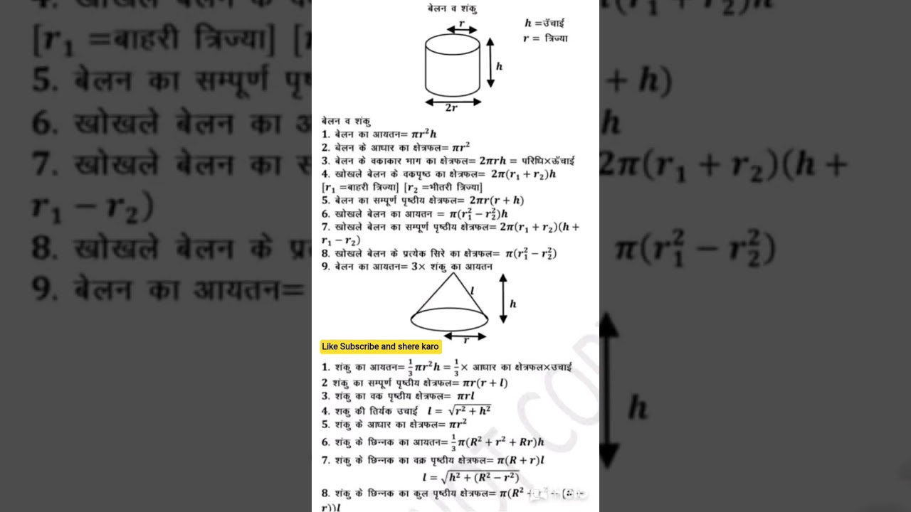 ✅Basic Math mensuration formula very important chart 