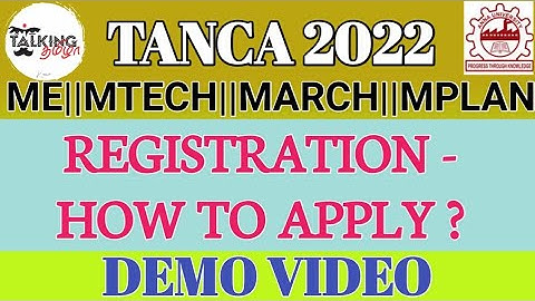 TANCA 2022 || ME MTECH MARCH MPLAN || REGISTRATION || DEMO VIDEO || HOW TO APPLY? ||@talkingtamila
