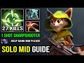 How to Solo Carry Mid Hoodwink 1 Shot Sharpshooter with Max Range Gleipnir + Daedalus DotA 2