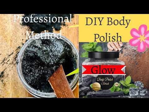 DIY Charcoal Body Polish For Bight,Smooth Skin|Improves Texture,Unclog Pores|Moisturize|Exfoliate☘