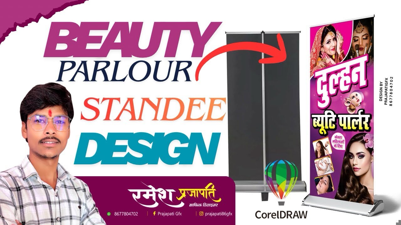Beauty Parlour Standee Design | Flex Design in CorelDRAW 