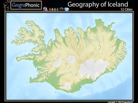 Geography of Iceland, the largest cities of Iceland, Icelandic map