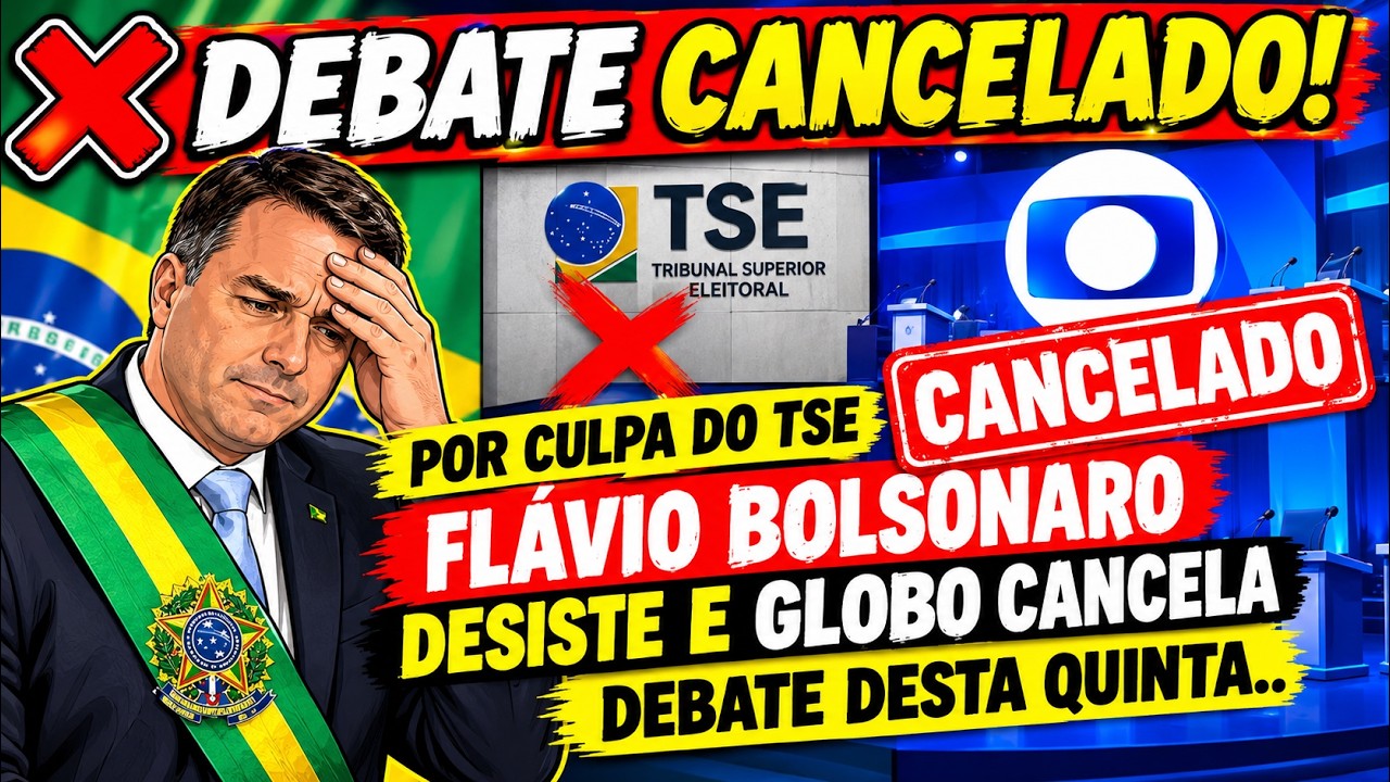 ❌ DEBATE CANCELADO! POR CULPA DO TSE, FLÁVIO BOLSONARO DESISTE E GLOBO CANCELA DEBATE DESTA QUINTA.